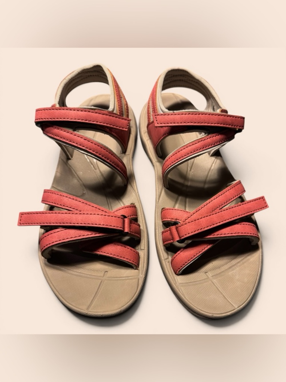 Northside Colette Open Toe Sandal Comfort Walk Coral Strappy Sz 8 - Picture 3 of 13